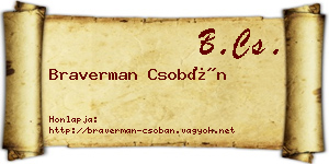 Braverman Csobán névjegykártya